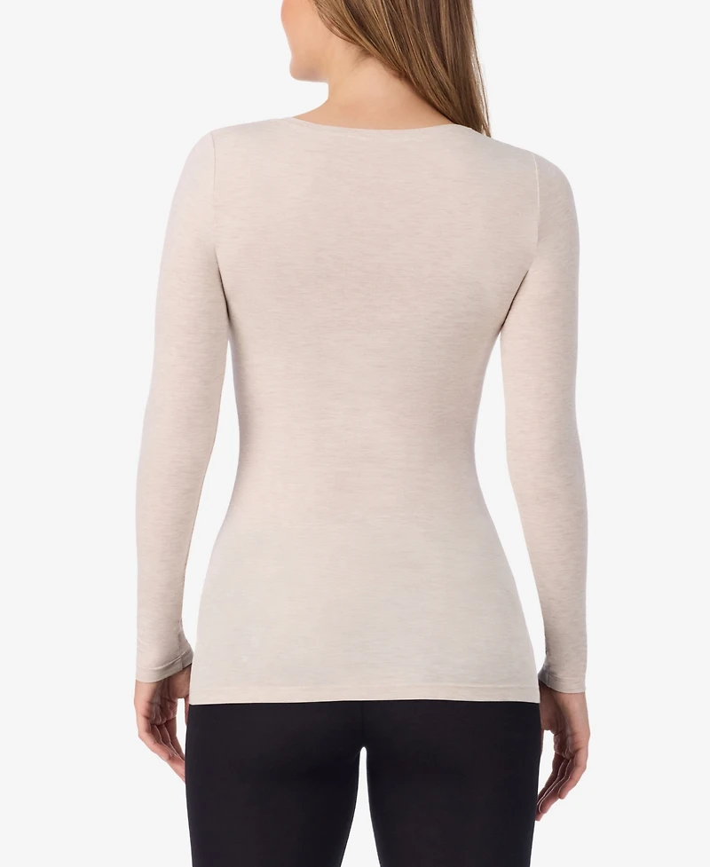 Cuddl Duds Women's Softwear with Stretch Long Sleeve V-Neck Top