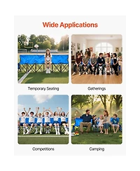 Sugift Portable 6-Seat Folding Soccer Bench with Side Pockets Carrying Bag and Back Rest