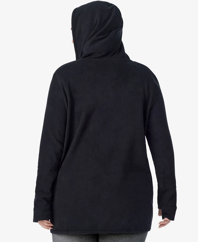 Cuddl Duds Plus Hooded Long-Sleeve Fleecewear with Stretch Wrap