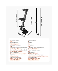 Sugift 3-Step Heavy-Duty Boat Trailer Steps With Handle Non-Slip For 3in x 3in 3in x 5in 4in x 4in Frame
