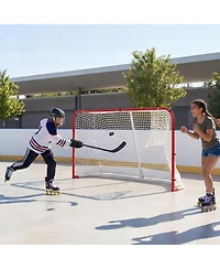 Sugift Heavy-Duty Steel Street and Roller Hockey Goal Net for Indoor Outdoor Training