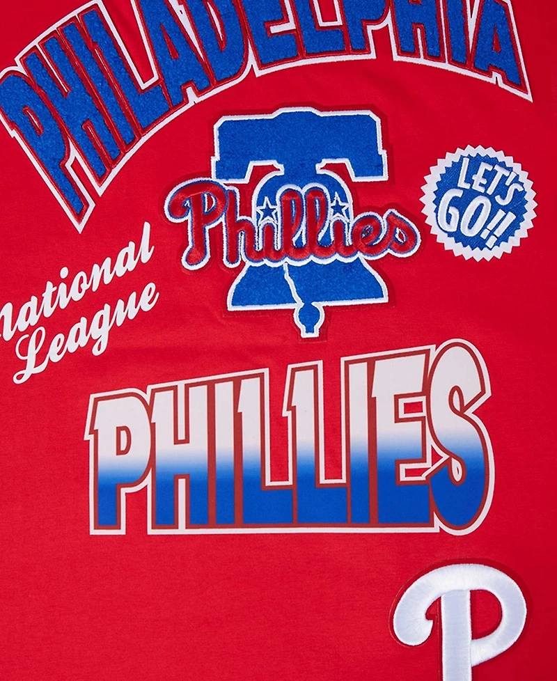 Pro Standard Men's Red Philadelphia Phillies Turn It Up Dropped Shoulder T-Shirt
