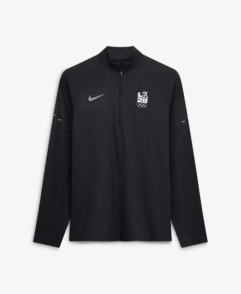 Nike Men's Black LA28 Summer Olympics Stride Raglan Dri-fit Half-Zip Pullover