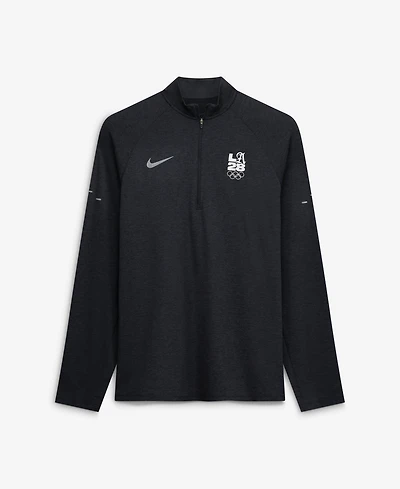 Nike Men's Black LA28 Summer Olympics Stride Raglan Dri-fit Half-Zip Pullover