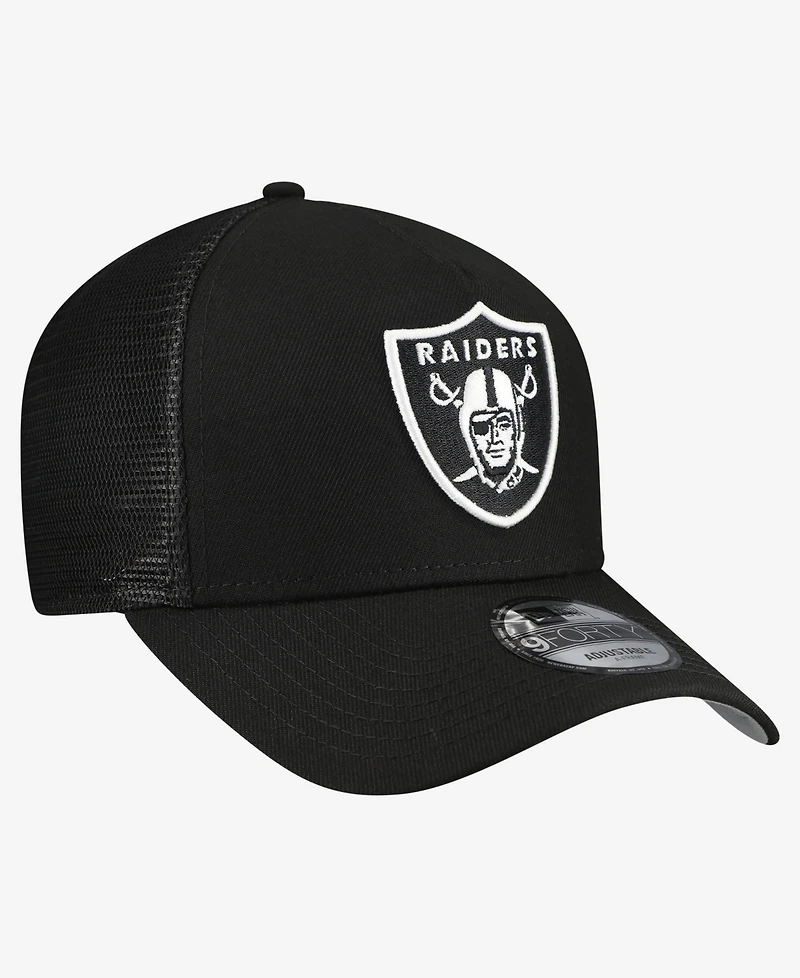 New Era Men's Black Las Vegas Raiders City Script 9FORTY A-Frame Adjustable Hat