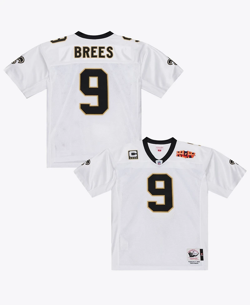 Mitchell Ness Men's Drew Brees White New Orleans Saints Super Bowl Xliv Authentic Jersey