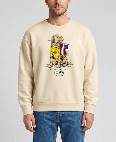 Uscape Apparel Men's and Women's Cream Iowa Hawkeyes Americana Good Boy Ribbed Premium Sweatshirt