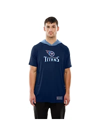 New Era Men's Navy Tennessee Titans Combine Authentic Hooded Raglan Short-Sleeve T-Shirt