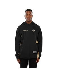 New Era Men's Black Orleans Saints Combine Authentic Raglan Scuba Full-Zip Hoodie