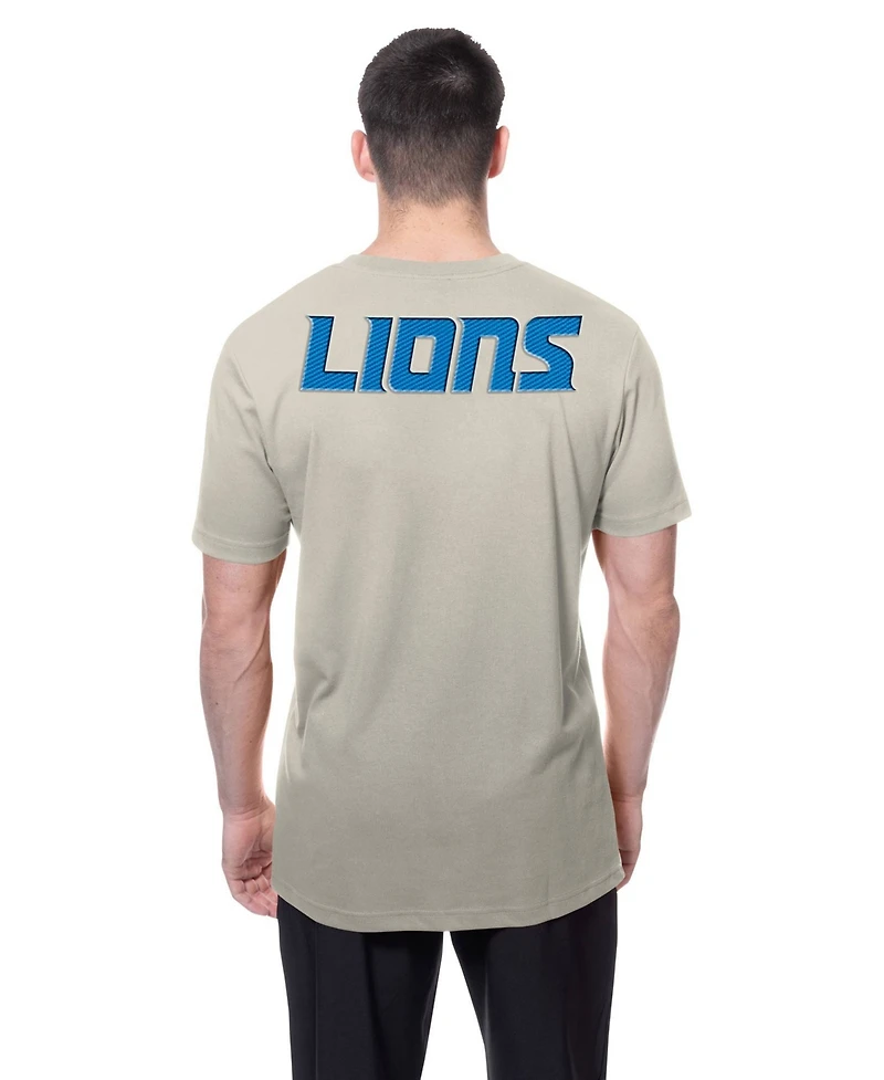 New Era Men's Light Beige Detroit Lions Multi Patch T-Shirt