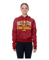New Era Women's Washington Commanders Throwback Boxy Long-Sleeve Hoodie Sweatshirt