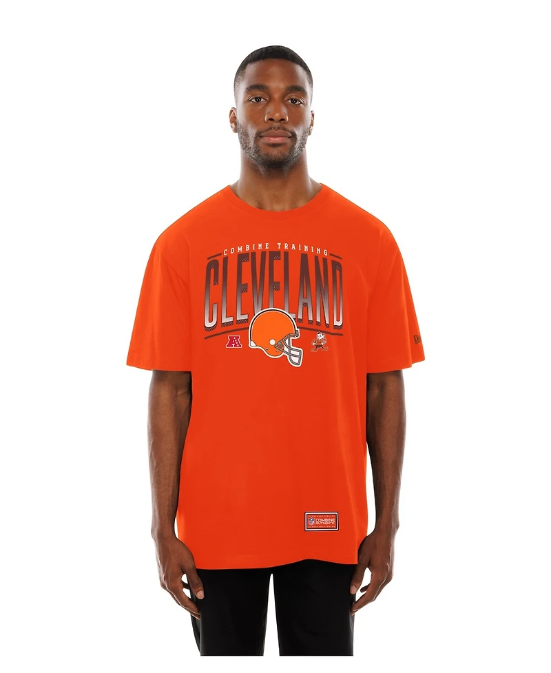 New Era Men's Orange Cleveland Browns Combine Authentic Training Throwback T-Shirt
