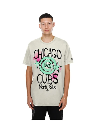 New Era Men's Cream Chicago Cubs Lifestyle Punk Core T-Shirt