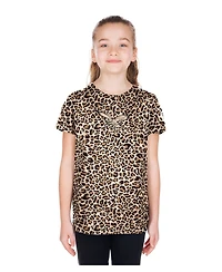 New Era Big Girls Tan Philadelphia Eagles Mom Me Leopard T-Shirt