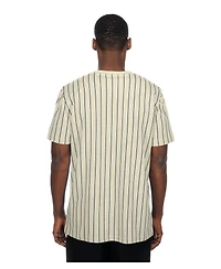 New Era Men's Cream Boston Red Sox Throwback Meshback Pinstripe T-Shirt