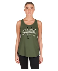 New Era Women's Philadelphia Phillies 2026 Armed Forces Day Distressed Screen Print Graphics Tank Top