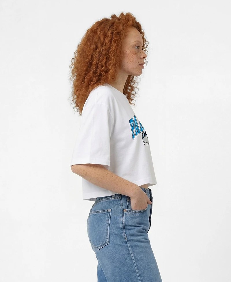Champion Women's Carolina Panthers Oversized Boyfriend Cropped T-Shirt