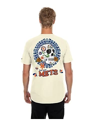 New Era Men's Natural York Mets Dia de los Muertos Sugar Skull T-Shirt