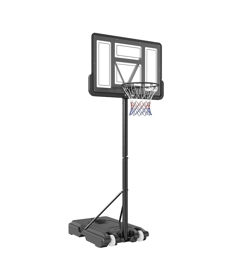 Sugift Portable Basketball Hoop 4-10 ft Adjustable Height Backboard System with Wheels and Base