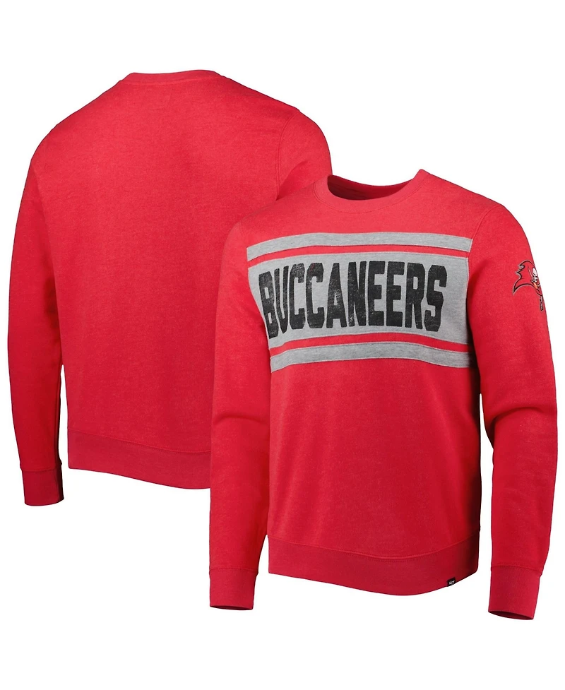 47 Brand Men's Heathered Red Tampa Bay Buccaneers Bypass Tribeca Pullover Sweatshirt