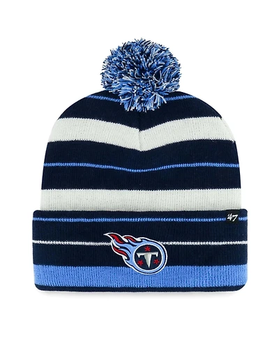 '47 Brand Men's Navy Tennessee Titans Powerline Cuffed Pom with Knit Hat