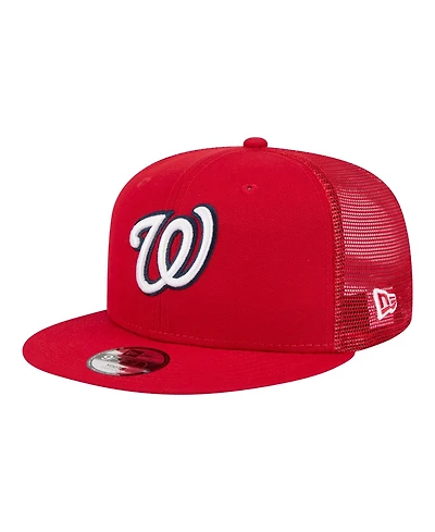New Era Big Boys and Girls Red Washington Nationals 9FIFTY Trucker Snapback Hat