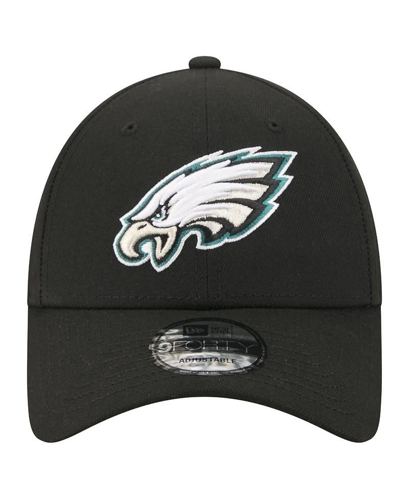 New Era Men's Black Philadelphia Eagles Core Team 9FORTY Adjustable Hat