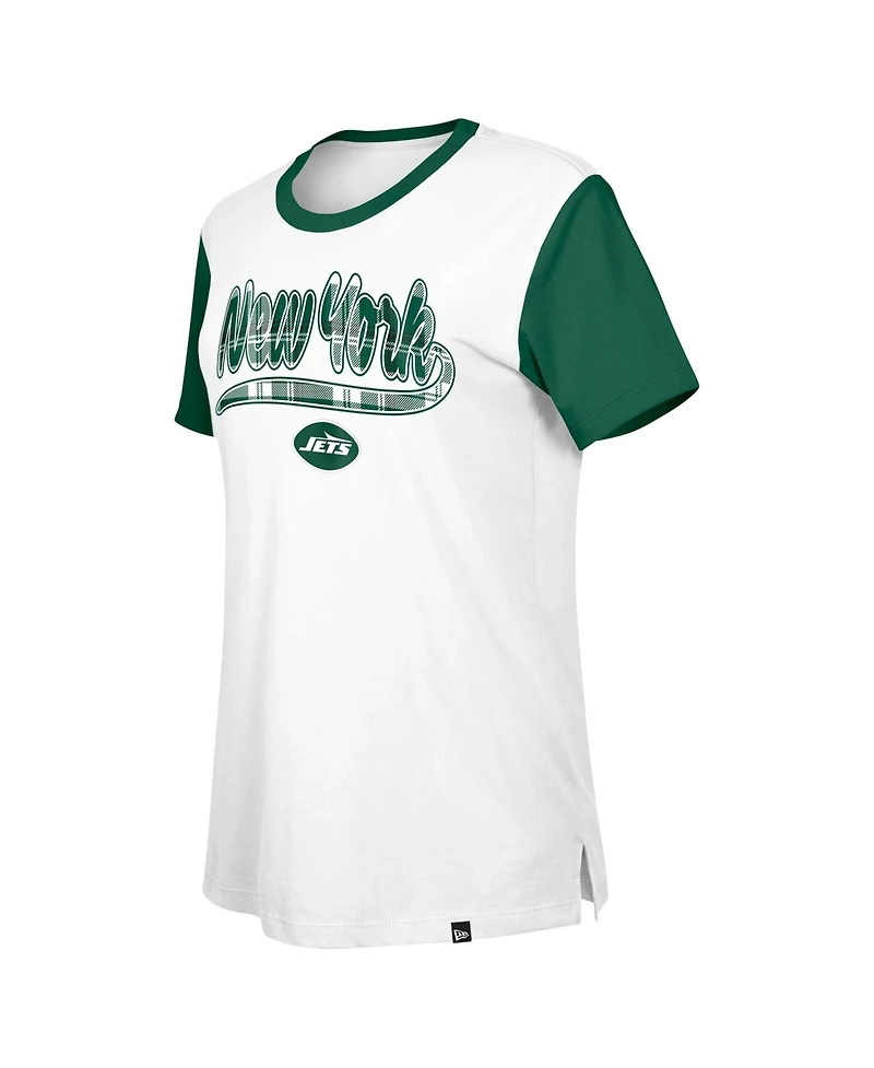New Era Women's York Jets 3rd Down Short-Sleeve Crewneck Cotton T-Shirt