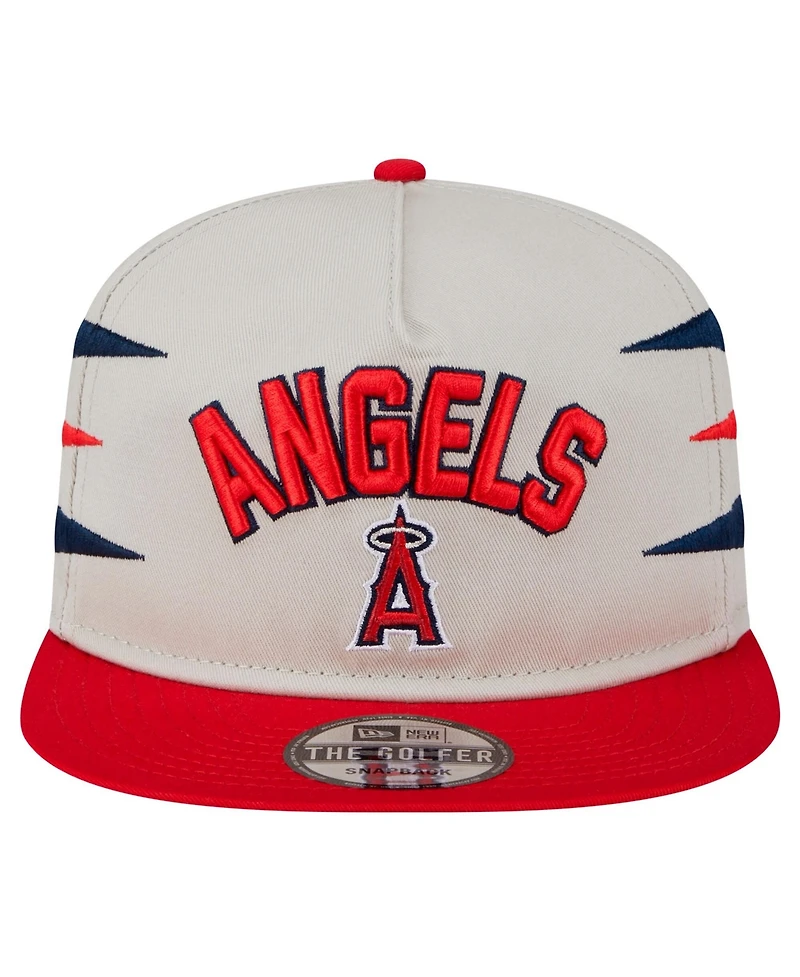 New Era Men's Cream Los Angeles Angels Iron Golfer Snapback Hat