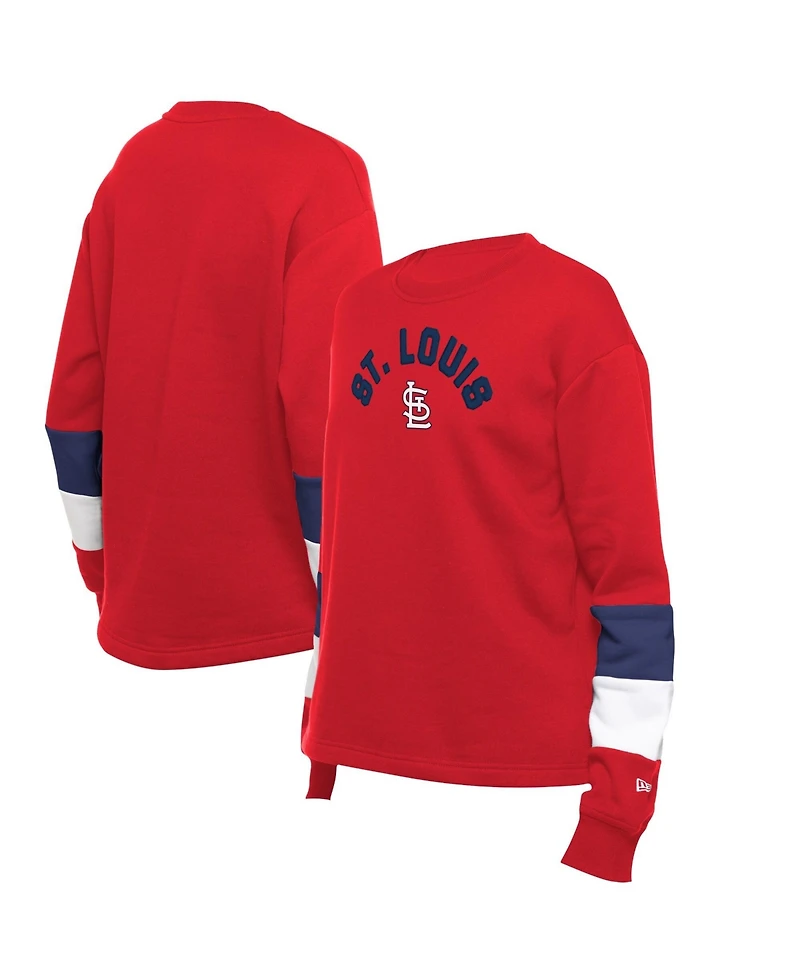 New Era Women's St. Louis Cardinals Game Day Color Block Graphic Sweatshirt
