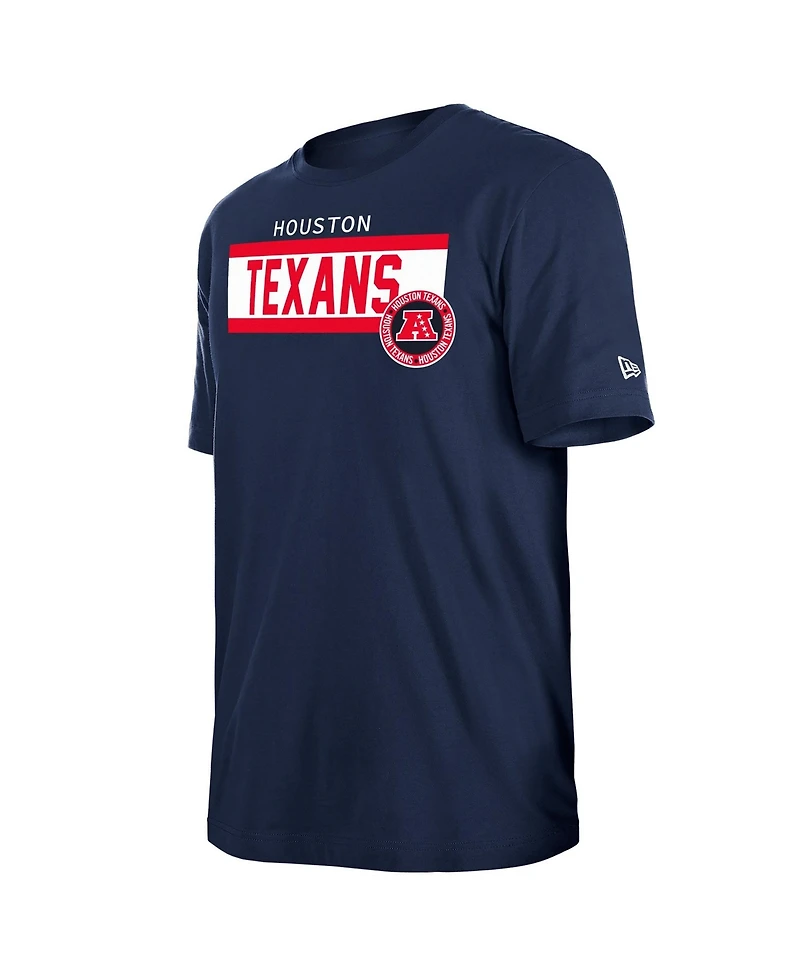 New Era Men's Navy Houston Texans 3rd Down High Density Print T-Shirt