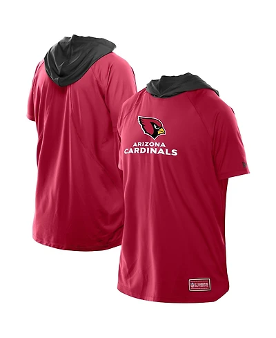 New Era Men's Cardinal Arizona Cardinals Combine Authentic Hooded Raglan Short-Sleeve T-Shirt
