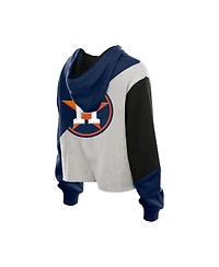 New Era Women's Houston Astros Color Block Cropped Boxy Hoodie