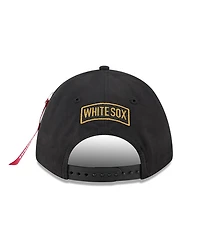 New Era x Alpha Industries Men's Black Chicago White Sox A-Frame 9FORTY Adjustable Hat