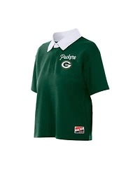 New Era Women's Green Bay Packers Cropped Boxy Polo