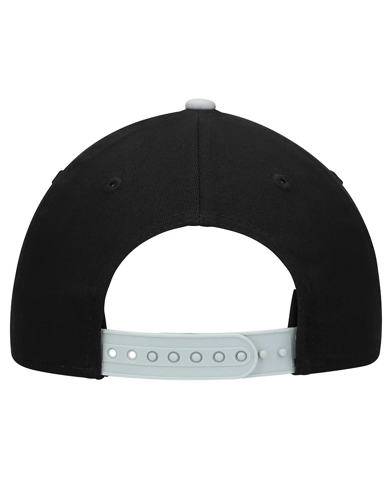 New Era Big Boys and Girls Black/Silver Las Vegas Raiders Arch Coolera 9FORTY A-Frame Adjustable Hat