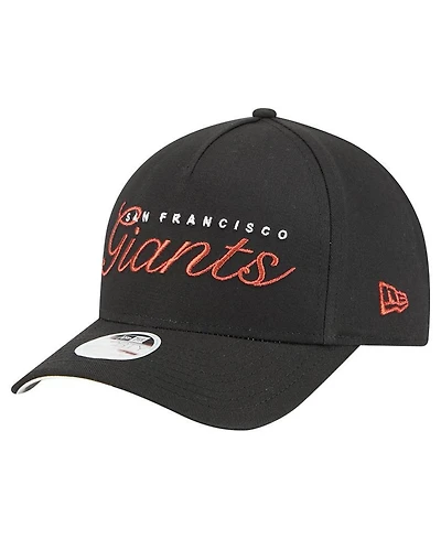 New Era Women's Black San Francisco Giants Metallic A-Frame 9FORTY Adjustable Hat