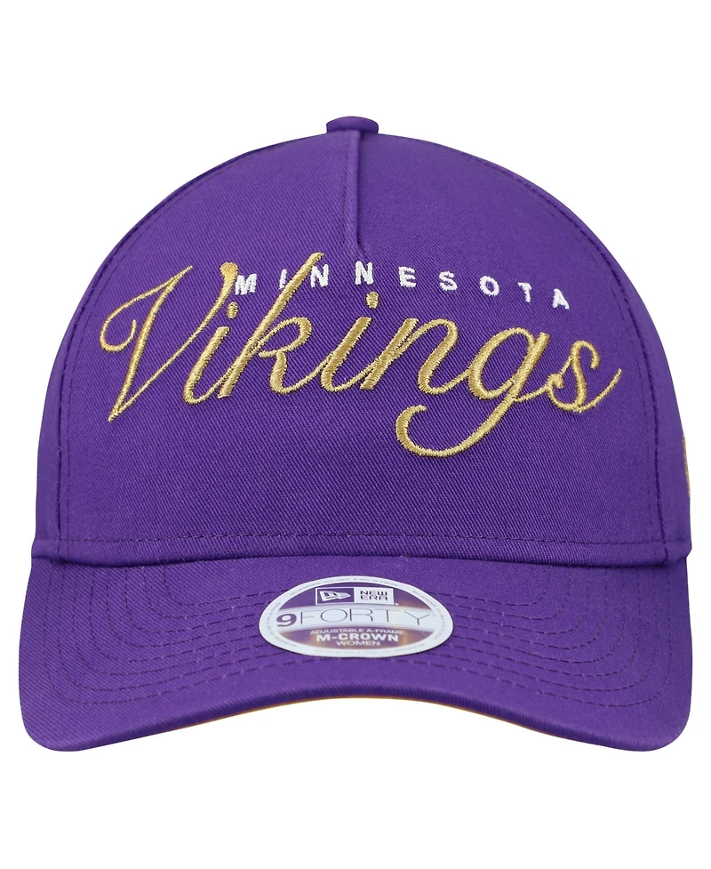 New Era Women's Purple Minnesota Vikings Metallic 9FORTY M-Crown A-Frame Adjustable Hat