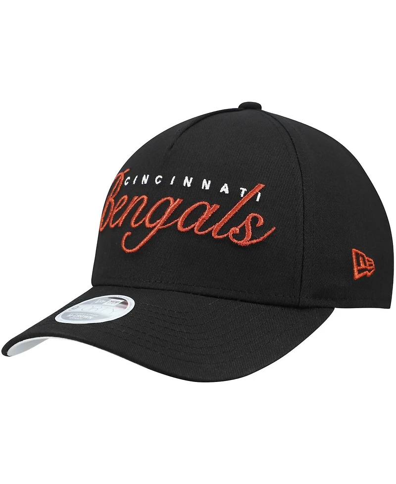 New Era Women's Black Cincinnati Bengals Metallic 9FORTY M-Crown A-Frame Adjustable Hat