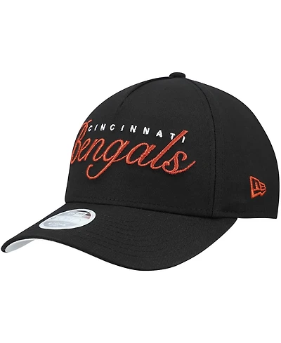 New Era Women's Black Cincinnati Bengals Metallic 9FORTY M-Crown A-Frame Adjustable Hat