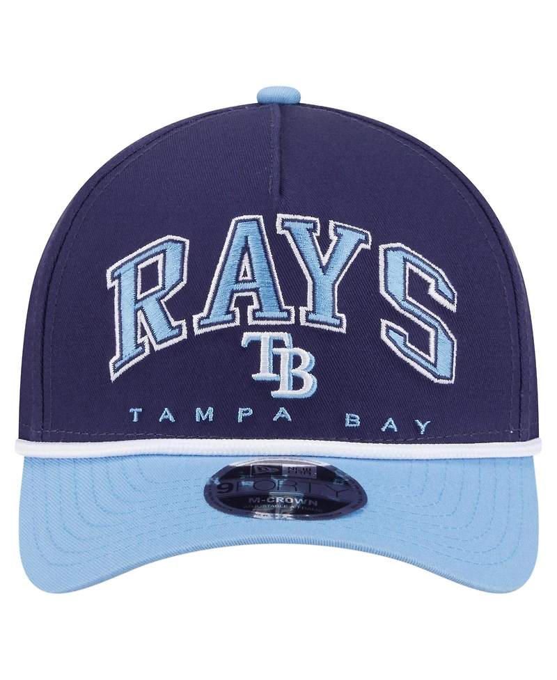 New Era Men's Navy/Light Blue Tampa Bay Rays Arch 9FORTY A-Frame M-Crown Adjustable Hat