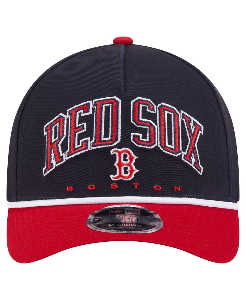 New Era Men's Navy/Red Boston Red Sox Arch 9FORTY A-Frame M-Crown Adjustable Hat