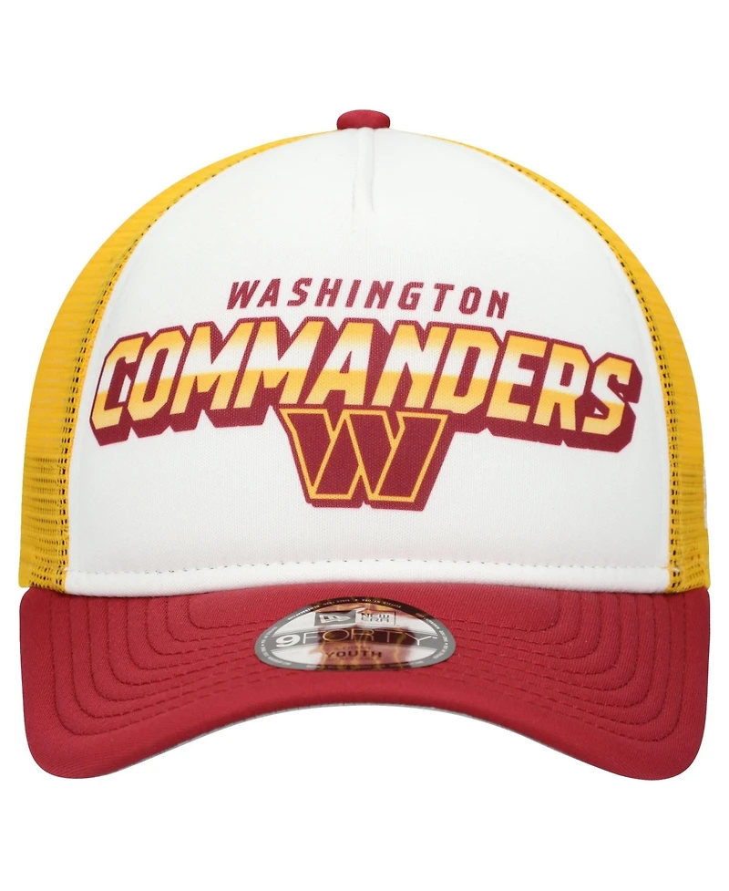 New Era Big Boys and Girls White/Burgundy Washington Commanders Streak 9FORTY A-Frame Adjustable Hat