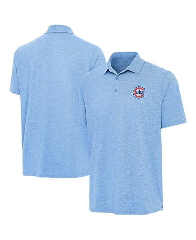 Antigua Men's Heather Powder Blue Chicago Cubs Alternate Logo Par 3 Polo Shirt
