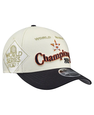 New Era Men's Cream/Navy Houston Astros World Series 9FORTY M-Crown A-Frame Adjustable Hat