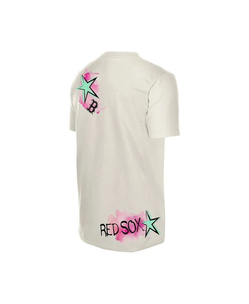 New Era Men's Cream Boston Red Sox Lifestyle Punk Core T-Shirt