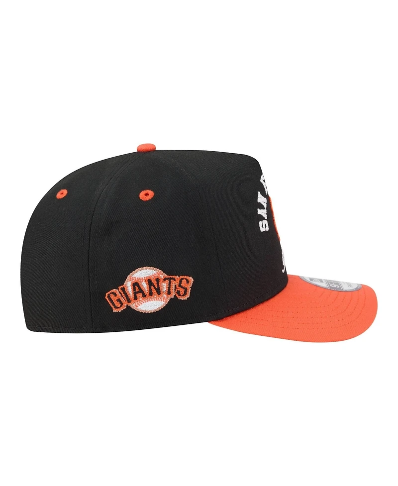New Era Men's Black/Orange San Francisco Giants Arched A-Frame 9FIFTY Adjustable Hat