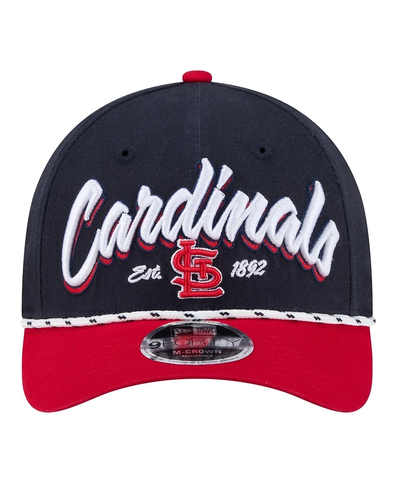 New Era Men's Navy/Red St. Louis Cardinals Team Loyal 9FORTY M-Crown Adjustable Hat
