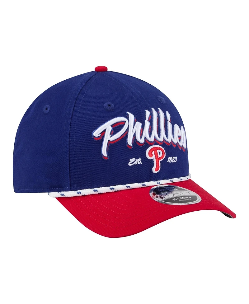 New Era Men's Royal/Red Philadelphia Phillies Team Loyal 9FORTY M-Crown Adjustable Hat
