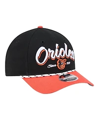 New Era Men's Black/Orange Baltimore Orioles Team Loyal 9FORTY M-Crown Adjustable Hat